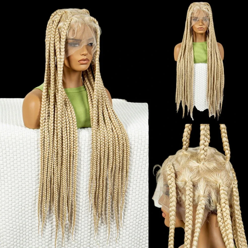 Braided Full Lace Wig HD Long Box Braids Blonde With Baby Hair, Beautiful. NWT - Picture 8 of 12